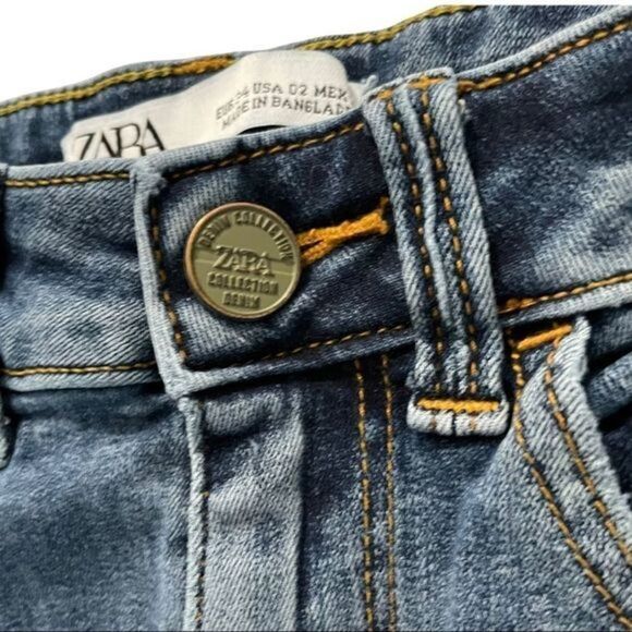 ZARA High Rise Distressed Raw Hem Skinny Jeans Size 2‎ - Picture 10 of 10